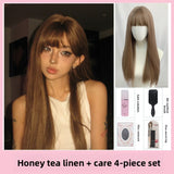 Load image into Gallery viewer, Ancient Baby Wig Female Internet celebrity manga long straight hair Japanese live streaming host wig simulation human long straight hair full head cover female