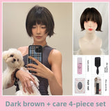 Load image into Gallery viewer, Hanni has the same short hair wig for women, full head cover, full top bobo head, short straight hair, Bobo cos sister hair style.