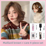 Load image into Gallery viewer, Miscellaneous Autumn and Winter Maillard Hair Color Women's Full Head Cover Simulation Wool Curly Short Curly Hair Natural Whole Lazy Curly Hair Cover