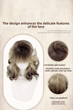 Load image into Gallery viewer, Siamese cat wig female short hair subculture Paris painting dye black gold gradual change daily short curly hair wool roll full headgear