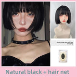 Load image into Gallery viewer, Short hair wig one-size-fits-all Bobo head full head cover female bobo Qi bangs Dora sister head universal cos