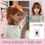 Load image into Gallery viewer, Dirty orange Japanese wig female y2k full head cover short hair cos eversion warped head lolita female group JK hair
