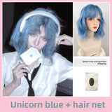 Load image into Gallery viewer, Wig female wool curl pink blue lolita daily simulation short hair halloween Internet celebrity full head curl