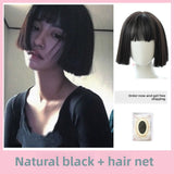 Load image into Gallery viewer, This killer is not too cold wig female air bangs short hair trim Qi bangs short straight hair wig cover