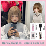 Load image into Gallery viewer, Wig female headgear layered short hair hanni same girly whole wig Uesugi painted pear clothes cos Bobo head
