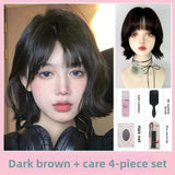 Load image into Gallery viewer, Fry pink wig short hair full hood female y2k girl group pink cos babes lolita shoulder length hair curly straight hair