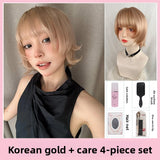 Load image into Gallery viewer, Wig female headgear layered short hair hanni same girly whole wig Uesugi painted pear clothes cos Bobo head