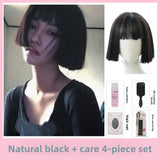 Load image into Gallery viewer, This killer is not too cold wig female air bangs short hair trim Qi bangs short straight hair wig cover