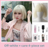 Load image into Gallery viewer, This killer is not too cold wig female air bangs short hair trim Qi bangs short straight hair wig cover