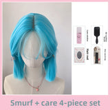 Load image into Gallery viewer, Smurf front lace medium wig female summer short hair Bobo head age reduction imitation full real girl group full headgear