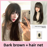 Load image into Gallery viewer, Internet celebrity wig long straight hair Lolita Lolita Japanese princess cut soft sister black long hair full headgear