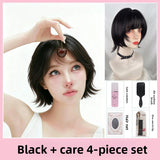 Load image into Gallery viewer, Japanese black natural high-level wig women's short hair two-dimensional COS warped head y2 daily k full wig