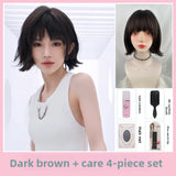 Load image into Gallery viewer, Ju Jingyi has the same wig, women's short hair, full head cover, age-reducing French air-feeling bangs, curly hair, age-reducing hairstyle.