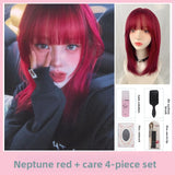 Load image into Gallery viewer, Wig female ice blue new clavicle hair y2k Internet celebrity subculture Qi bangs high level short straight hair full headgear