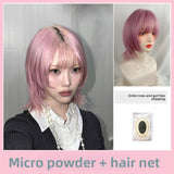 Load image into Gallery viewer, Japanese pink JK high-level wig women's short hair two-dimensional COS warped head y2 daily spice girl whole wig