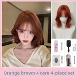 Load image into Gallery viewer, Wig female wendy Korean female high warp age reduction short hair daily repair Bobo head breathable whole head cover