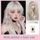 Load image into Gallery viewer, Soft girl LOLITA wig COS silver and white short curly hair Halloween fake hair realistic fashion European and American style hair cover