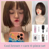 Load image into Gallery viewer, Short hair wig one-size-fits-all Bobo head full head cover female bobo Qi bangs Dora sister head universal cos