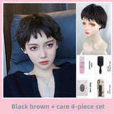 Load image into Gallery viewer, Wig female short hair bobo head dog gnaw bangs Internet celebrity Bobo head fluffy trim natural handsome fashion wig cover