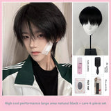 Load image into Gallery viewer, Wig Male Korean Natural Daily Natural Black Breeze Broken Cover Fluffy Hair Short Light Hair Cover Simulation Wig Cover