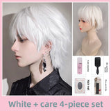 Load image into Gallery viewer, Halloween orange brown Japanese Korean wig female short hair full head cover French JK outer warping age-reducing hairstyle BOBO