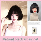 Load image into Gallery viewer, Wig female short hair short curly hair handsome Qi bangs round face dog gnawing bangs fluffy natural Korean facelift bobo head