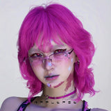 Load image into Gallery viewer, Dragon fruit hair color wig female full head cover Yabi medium long hair full head cover female y2k hottie wool roll egg roll head