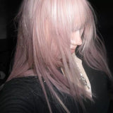 Load image into Gallery viewer, Giselle long straight hair full pink wig live streaming host girl group Internet celebrity girl group cute full hood JK daily