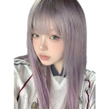 Load image into Gallery viewer, Purple-gray wig Female Internet celebrity long straight hair JK headgear full cos wig cover 2025 new summer thin