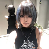 Load image into Gallery viewer, Subculture wig women short hair Siamese cat natural bangs new gradual change hair color sweet cool full head cover warped head