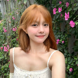 Load image into Gallery viewer, Halloween orange brown wig short hair female medium and long age reduction full hood Bobo head bob Japanese lolita color