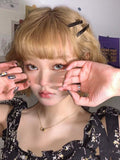 Load image into Gallery viewer, Wig Female short curly hair Internet celebrity natural bangs Lolita natural realistic linen gold full headgear jk wig lo