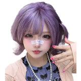 Load image into Gallery viewer, Purple cute wig short hair female full hood halloween y2k hottie eversion reverse Japanese