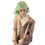 Load image into Gallery viewer, Japanese mint green wig women's short hair full head cover short curly hair cos dopamine JK full wig cover