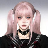 Load image into Gallery viewer, Giselle long straight hair full pink wig live streaming host girl group Internet celebrity girl group cute full hood JK daily