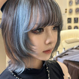 Load image into Gallery viewer, Subculture wig women short hair Siamese cat natural bangs new gradual change hair color sweet cool full head cover warped head