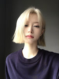 Load image into Gallery viewer, Lace hairnet big scalp platinum medium wig women short hair Internet celebrities one size fits all bobo head full headgear