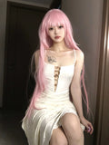 Load image into Gallery viewer, Super long wig pink Mori photo long straight hair girl group JK Hong Kong style full head wig