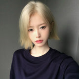 Load image into Gallery viewer, Lace hairnet big scalp platinum medium wig women short hair Internet celebrities one size fits all bobo head full headgear
