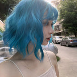 Load image into Gallery viewer, Sea Blue Short Curly Wig