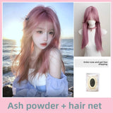 Load image into Gallery viewer, Japanese pink wig female long hair JK full head cover female hottie y2k female group collarbone hair lolita whole top