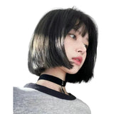 Load image into Gallery viewer, Korean wig female summer short hair bobo head natural black Qi bangs short straight hair tide Japanese women's group Internet celebrity jk hair cover