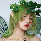 Load image into Gallery viewer, Princess Cut Wool Roll Fluffy Matte Short Roll Clavicle Hair Internet celebrity Lolita Green Wig Women's Short Hair Full Headgear