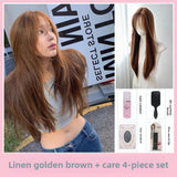 Load image into Gallery viewer, New Internet celebrity super long wig pink Mori photo long straight hair girl group JK Hong Kong style full head wig