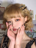 Load image into Gallery viewer, Wig Female short curly hair Internet celebrity natural bangs Lolita natural realistic linen gold full headgear jk wig lo