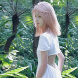 Load image into Gallery viewer, Sweet tea short hair fetal hair bangs comic sense pink gold short hair wig women full head cover small lace summer refreshing