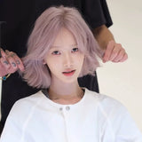 Load image into Gallery viewer, Japanese and Korean new wig female pink medium point short outer warped hair Lolita Internet celebrity whole top temperament full head cover