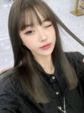 Load image into Gallery viewer, Kawakami Tomie cos wig female summer Internet celebrity Qi bangs full head cover black medium long hair natural Japanese hairstyle female