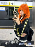 Load image into Gallery viewer, Halloween wig Internet celebrity orange jellyfish head high-level clavicle hair JK daily fluffy short hair full head cover