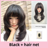 Load image into Gallery viewer, Japanese wig girl cute ancient Japanese level jellyfish head trim COS daily collarbone hair JK full head cover